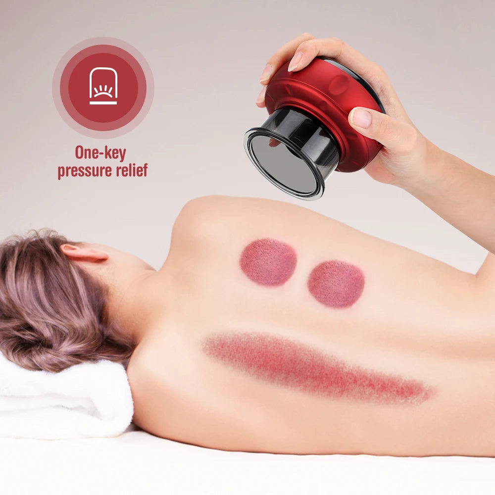 Smart Vacuum Cupper Body Cupping Scraping Massager Electric Heated Suction Cup Device Back Neck Arm Massager Relieve Fatigue