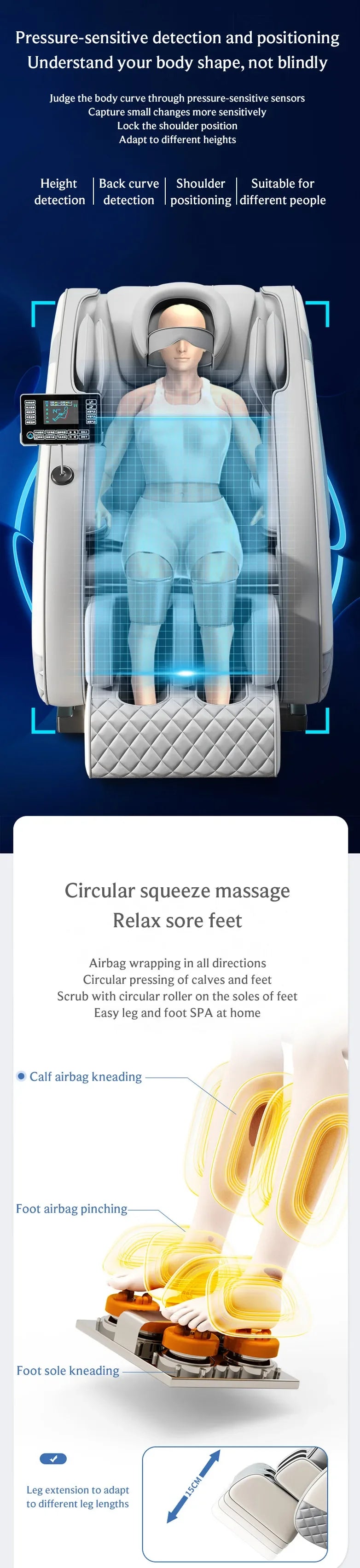 4D Massage Chair with Full Body Relaxation Function 2025 Zero Gravity SL-Track Shiatsu with Bluetooth Speaker and AI Control