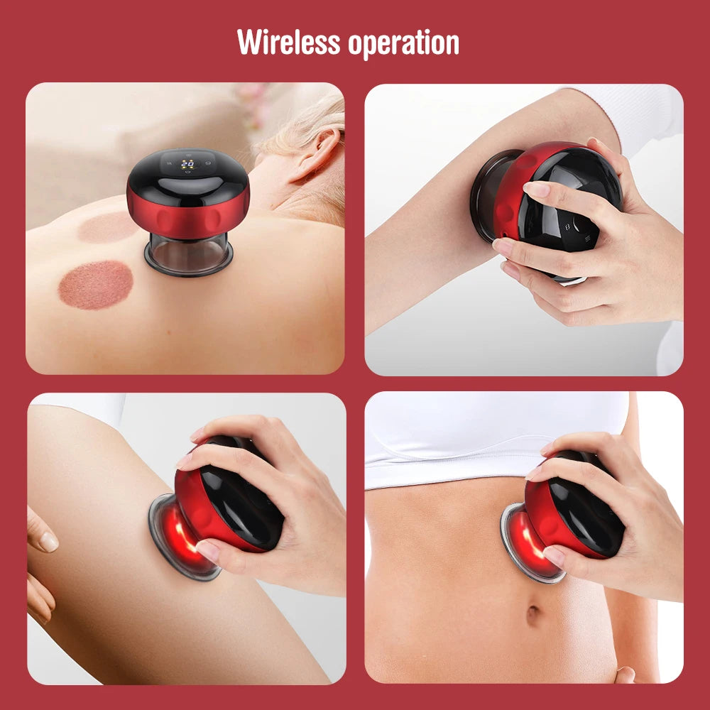 Smart Vacuum Cupper Body Cupping Scraping Massager Electric Heated Suction Cup Device Back Neck Arm Massager Relieve Fatigue