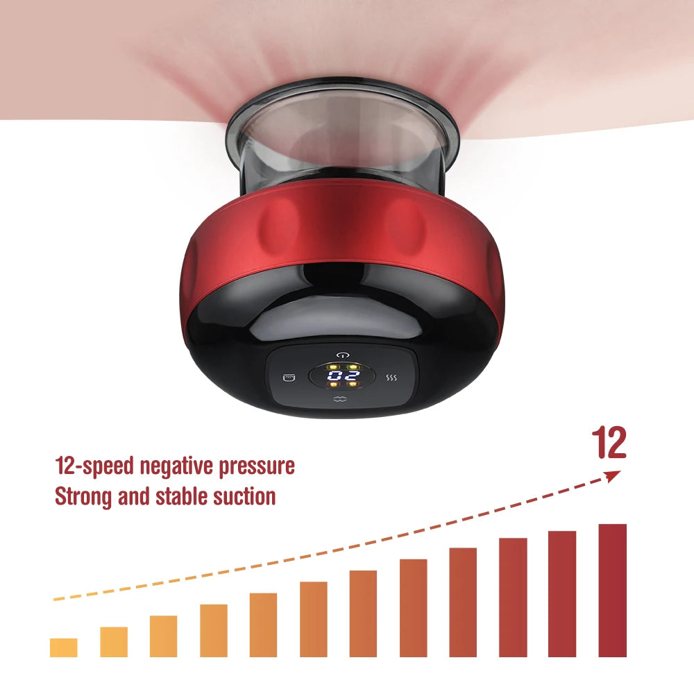 Smart Vacuum Cupper Body Cupping Scraping Massager Electric Heated Suction Cup Device Back Neck Arm Massager Relieve Fatigue