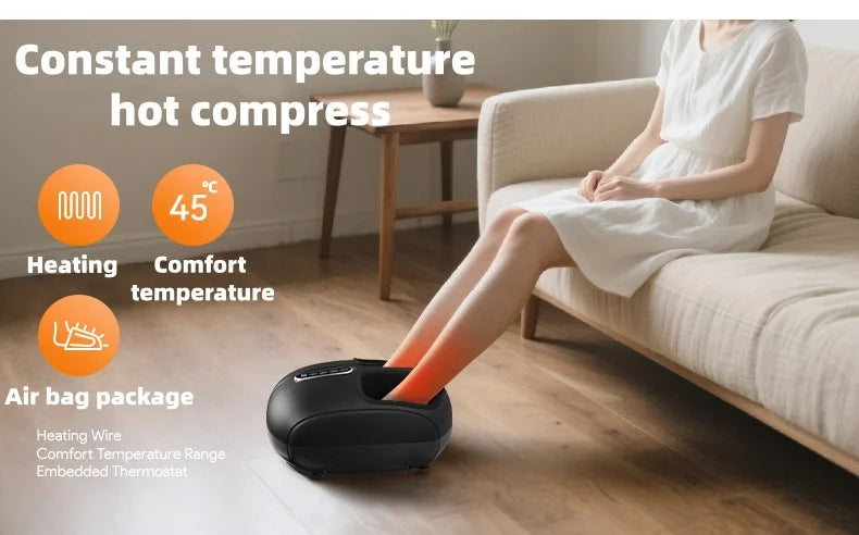 Jinkairui Automatic Foot Massage Machine with Fully Wrapped Rollers Sole Kneading Airbag Pressing Relaxation Foot Massager