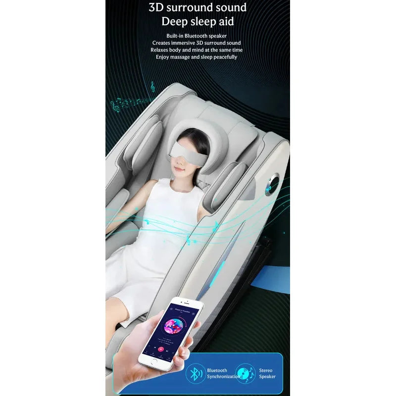 4D Massage Chair with Full Body Relaxation Function 2025 Zero Gravity SL-Track Shiatsu with Bluetooth Speaker and AI Control