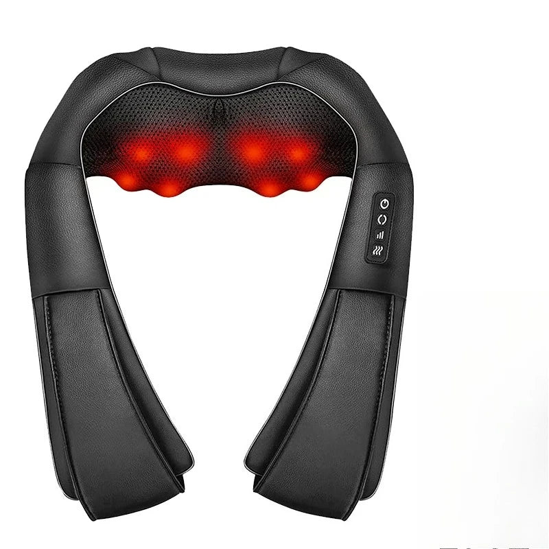 4D Shiatsu Neck and Shoulder Massager With Heat Electric Back Massagers Kneading Massage Pillow Full Body Muscle Home Car Use