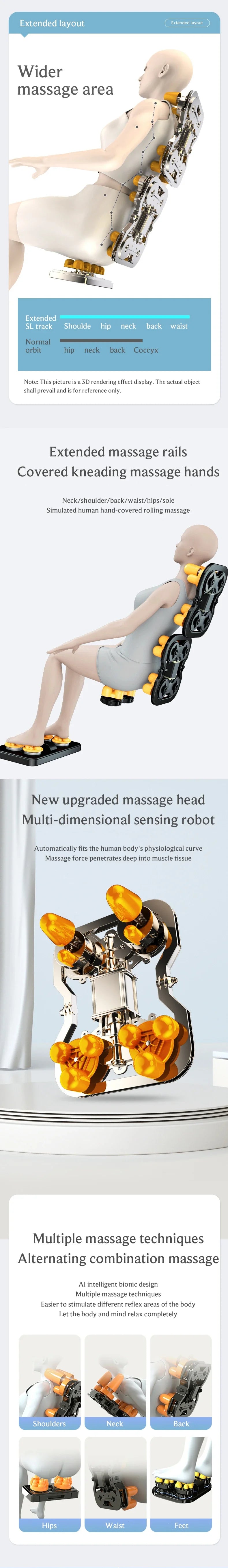 4D Massage Chair with Full Body Relaxation Function 2025 Zero Gravity SL-Track Shiatsu with Bluetooth Speaker and AI Control