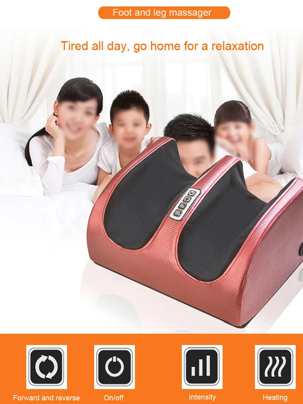 Hot Compression Electric Foot Massager Heating Therapy Shiatsu Kneading Roller Muscle Relaxation Pain Relief Foot Spa Machines