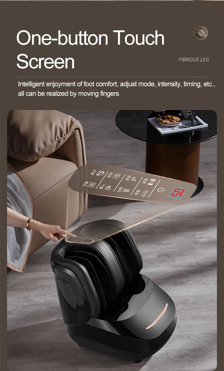 High Quality Air Pressure Electric Hot Heater Foot Massager Machine Vibrate Roller Bath Kneading Leg Foot Full Wrap Massage