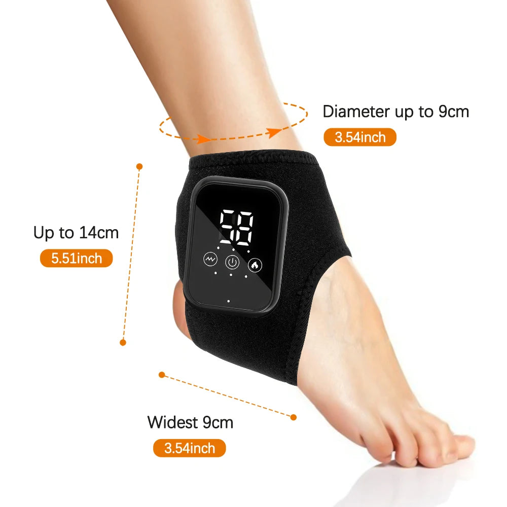Electric Ankle Massager Foot Massager Hot Compress Vibration Massage Joint Protection Heated Brace for Plantar Fasciitis