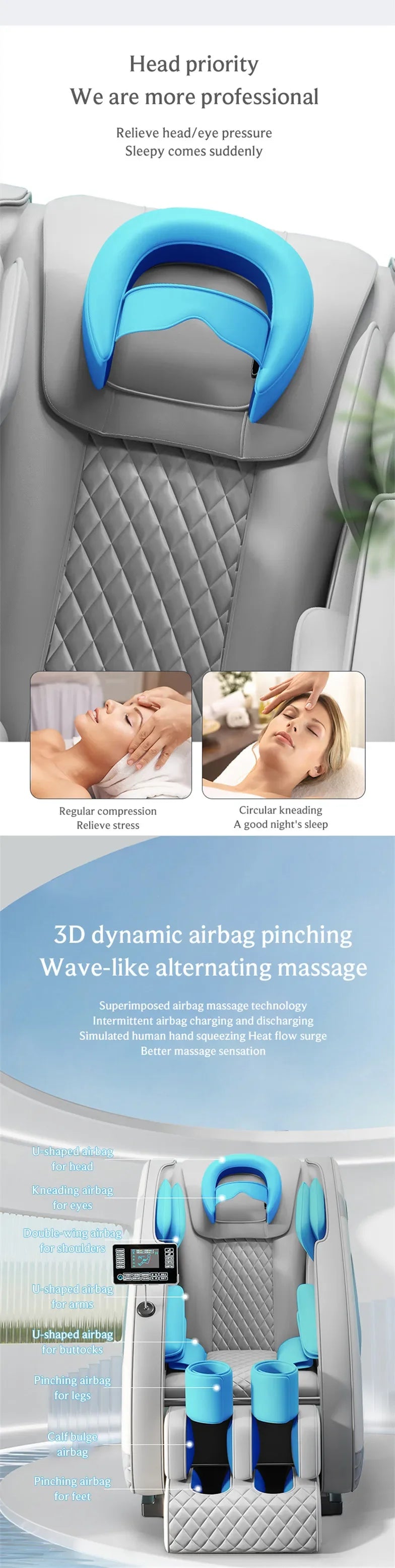 4D Massage Chair with Full Body Relaxation Function 2025 Zero Gravity SL-Track Shiatsu with Bluetooth Speaker and AI Control