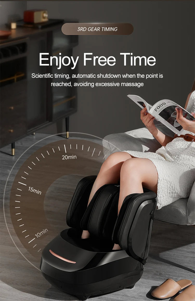 High Quality Air Pressure Electric Hot Heater Foot Massager Machine Vibrate Roller Bath Kneading Leg Foot Full Wrap Massage