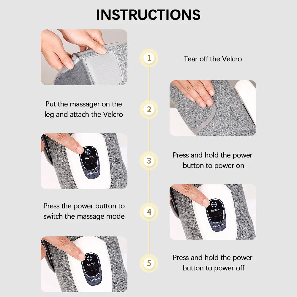 PASTSKY 360° Air Pressure Calf Massager Machine 3 Mode Foot Leg Muscle Relaxation Promote Blood Circulation