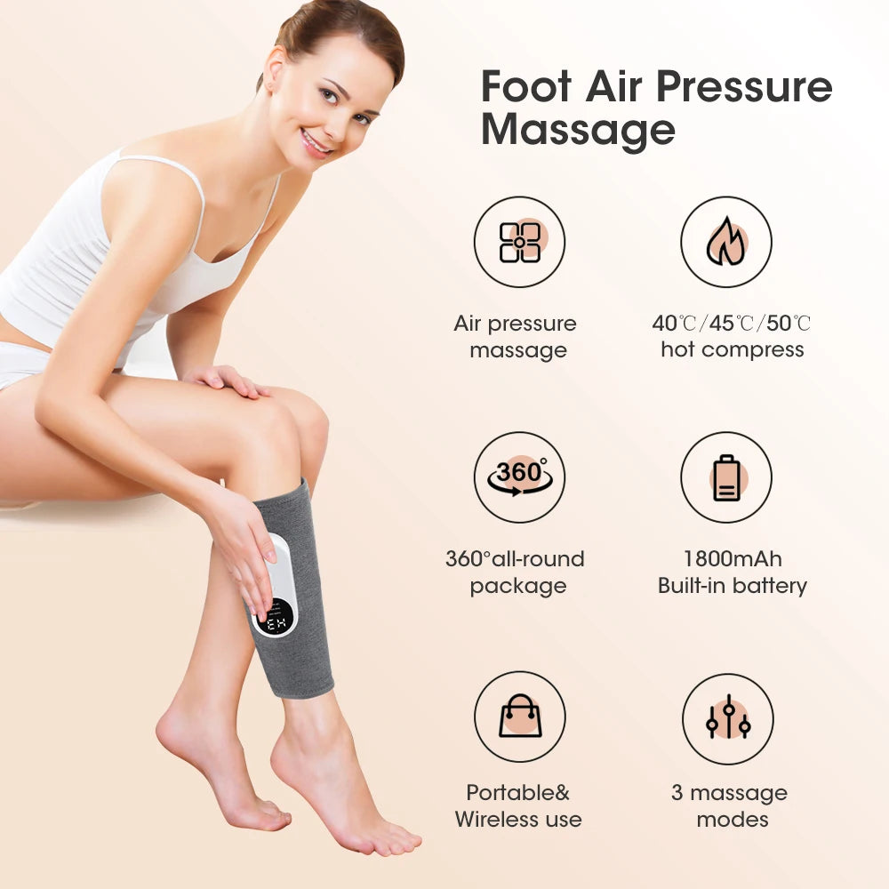 PASTSKY 360° Air Pressure Calf Massager Machine 3 Mode Foot Leg Muscle Relaxation Promote Blood Circulation