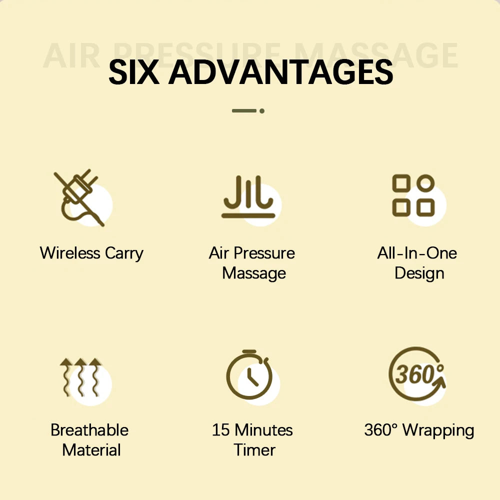 PASTSKY 360° Air Pressure Calf Massager Machine 3 Mode Foot Leg Muscle Relaxation Promote Blood Circulation