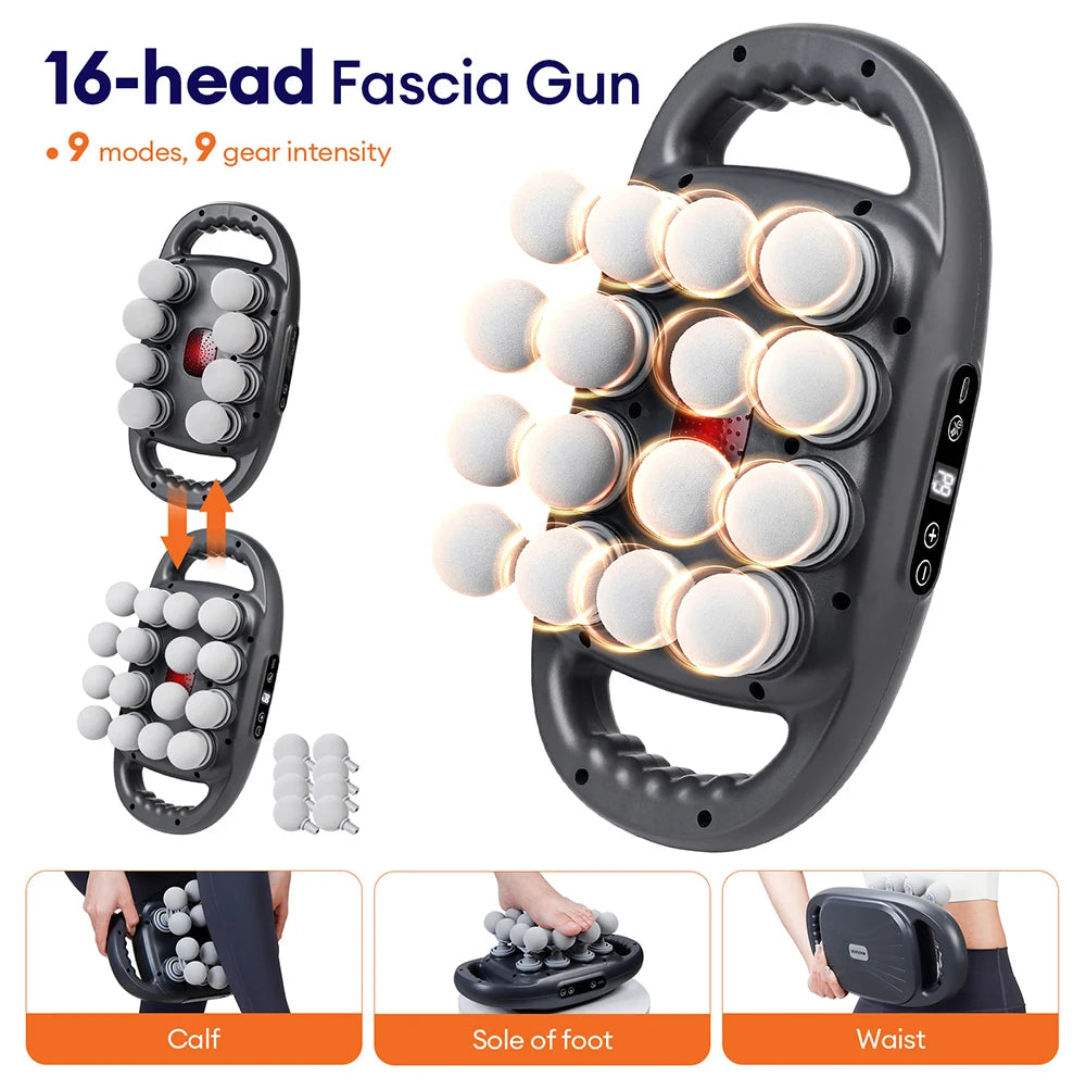 8/16 Heads Body Massage Gun High-Frequency Vibration Fascia Gun Back Waist Massager Neck Shoulder Massager Muscle masajeador